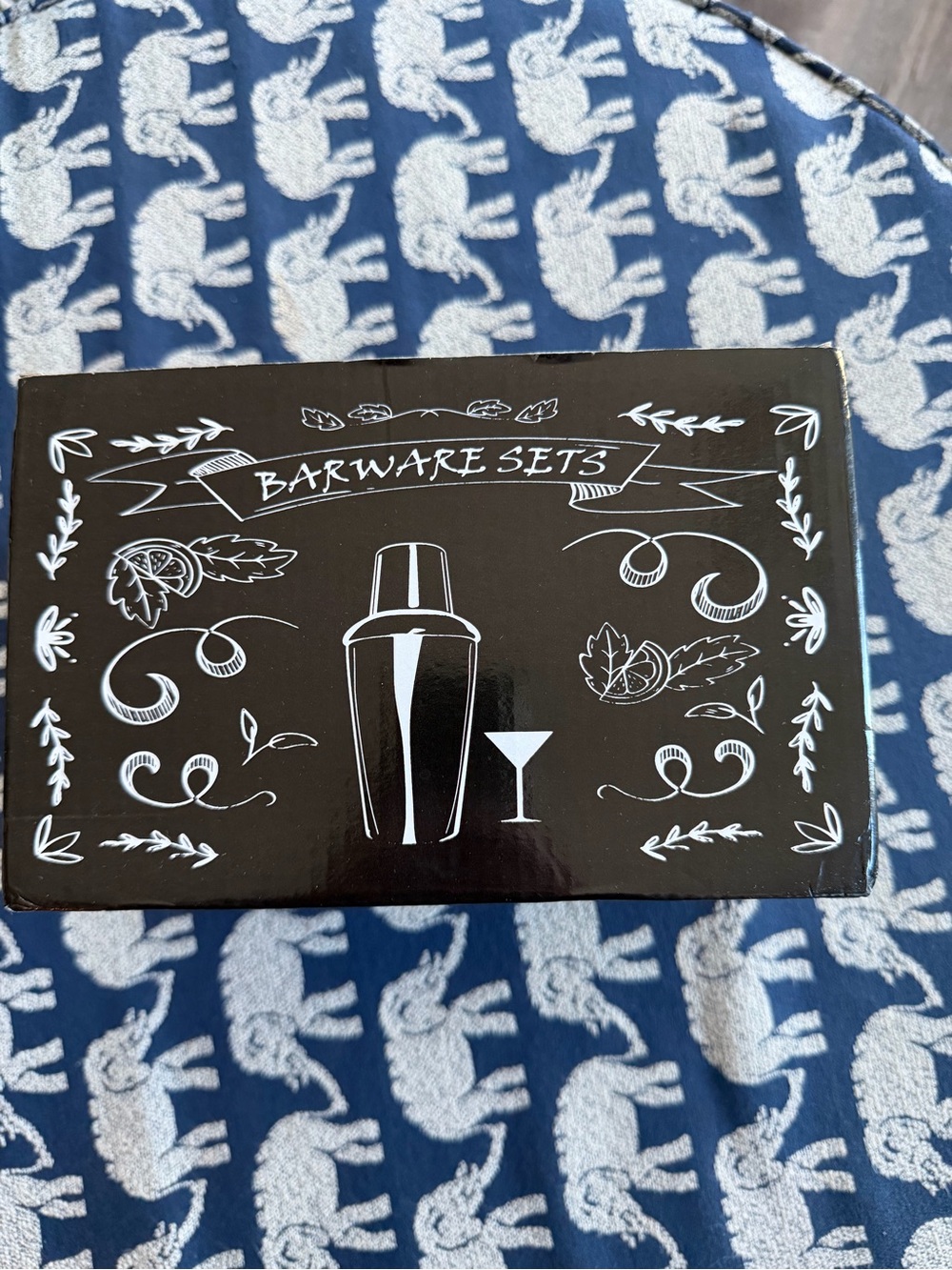 9 piece Barware Sets Cocktail Shaker Gift Box - Black & White